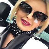 Semi-Rimless Sunglasses Women
